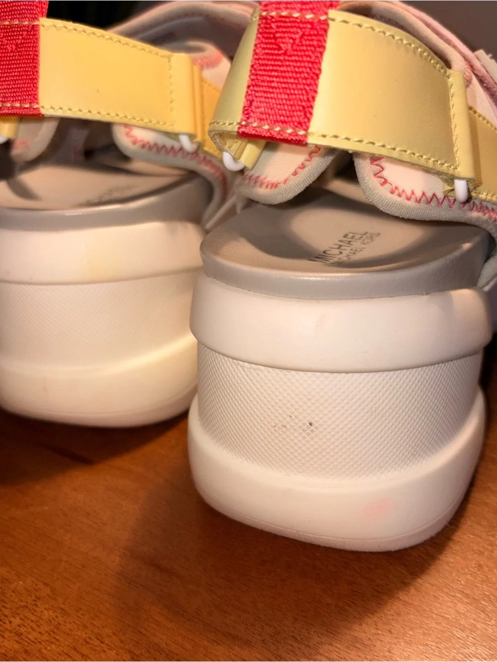Michael Kors Maverick Platform Sport Sandals in Pink and Yellow